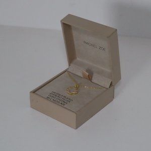 Rachel Zoe 14K Gold Plated Sterling Silver Clover Cubic Zirconia Necklace 16+2”